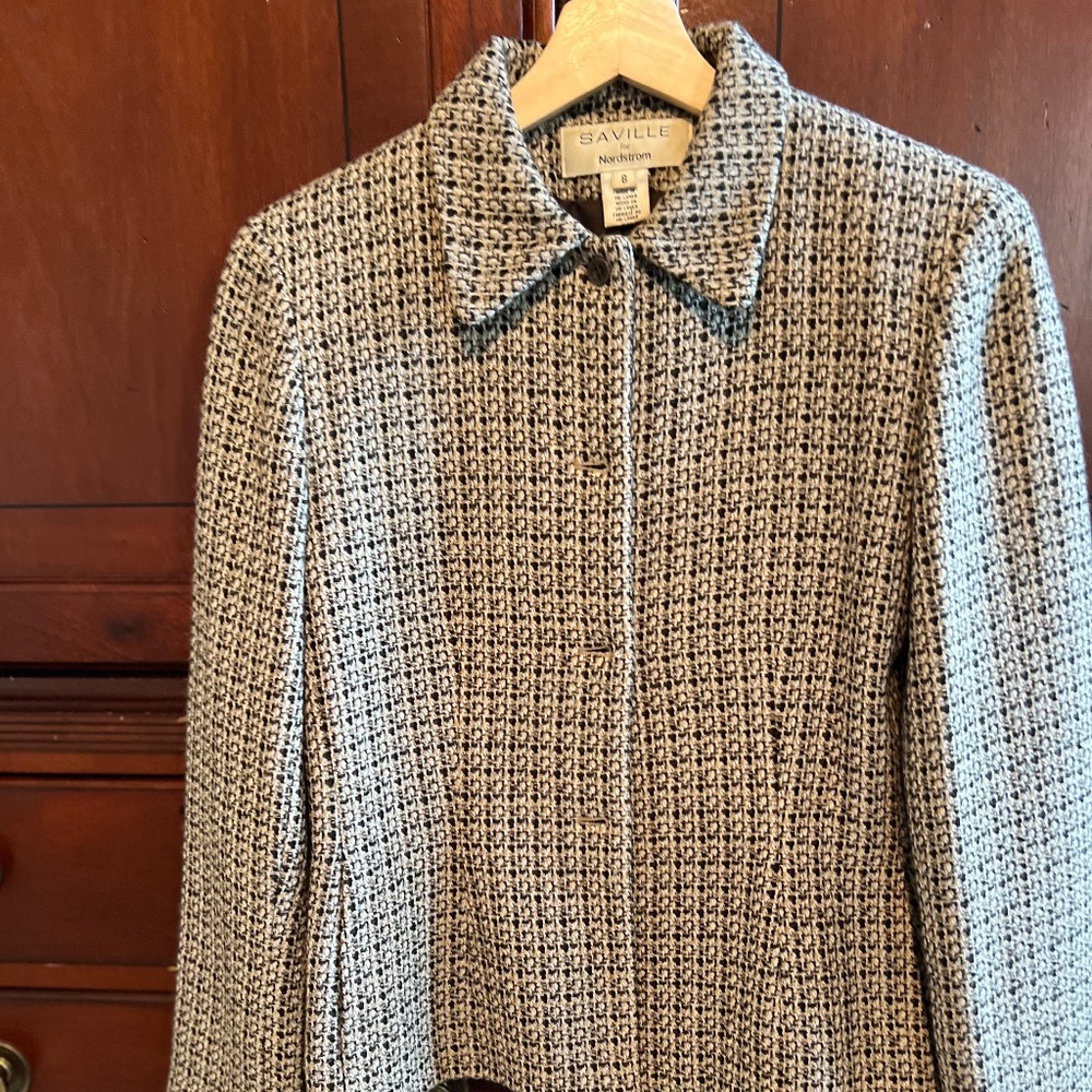 Black wool pattern blazer